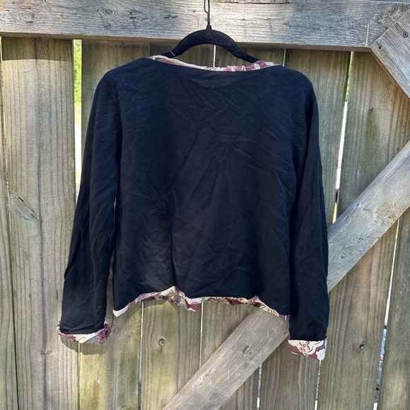 Soft Surroundings Silk and Cashmere Blend Button Front Mixed Media Cardigan - Picture 8 of 8